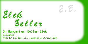 elek beller business card